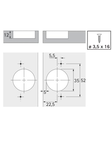 Bild MB-Mittelscharnier, TS15mm, 180° T22 46787, Zinkdruckguss, silbern, vernickelt - Hettich-9