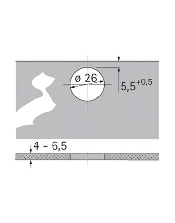 Bild Intermat Glastürscharnier (Intermat 9904), einliegend, Öffnungswinkel 95°, zum Anschrauben (-) - Hettich-1