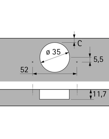 Bild Möbel-Topfscharnier,110°,Kröpf.0mm Intermat 9943,48049,St silber vernickelt - Hettich-1