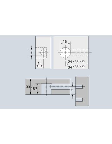 Bild Rastex 15 ohne Abdeckrand, vernickelt, 22 mm - Hettich-1