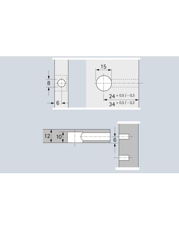 Bild Rastex 15 ohne Abdeckrand, blank, 12 mm - Hettich-1