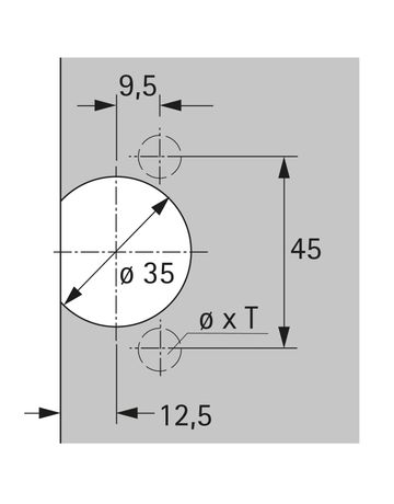 Bild Selekta Topf TB 32, 45 x 9,5 mm, zum Anschrauben, vernickelt-1