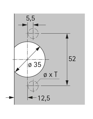 Bild Selekta Topf TH 32, 52 x 5,5 mm, zum Anschrauben, vernickelt-1