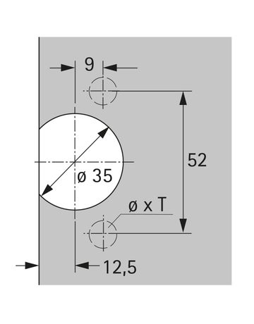 Bild Selekta Topf TX 32, 52 x 9 mm, zum Anschrauben, vernickelt-1