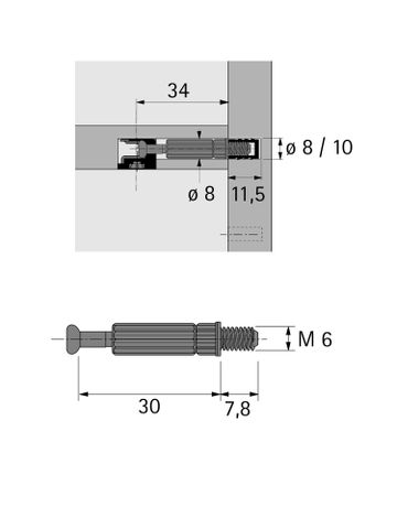 Bild Einschraubdübel Twister DU 644, 30 mm, schwarz-1