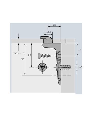 Bild Möbel- Rückwandverbinder, RV1, 19558, Zinkdruckguss, silber, vernickelt - Hettich-1