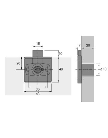 Bild Zylinderkastenschloss LAD Z23, ø 18 mm - Hettich-1