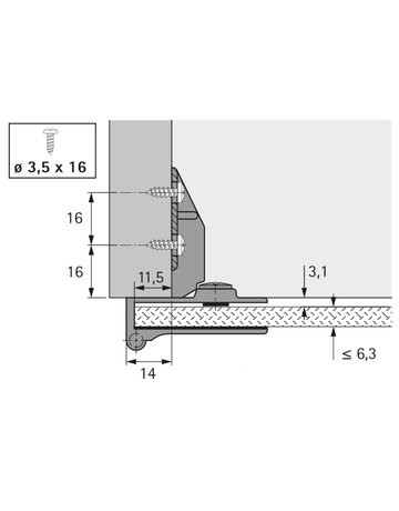 Bild Möbel- Glastürscharnier, ET 5160, 30866, 170°, Zinkdruckguss matt vernickelt - Hettich-4