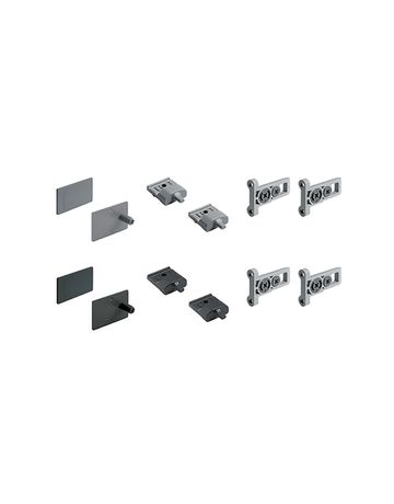 Systema Top 2000 Verbindungs- / Funktionselemente, Aluminium Optik, links und rechts - Hettich
