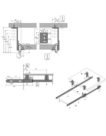 Bild Kugelauszug KA 3434, Belastbarkeit 20 kg, 350 mm - Hettich-1