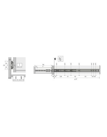 Bild Kugelauszug KA 4932, 12,7 mm Einbaubreite, 600 mm - Hettich-2