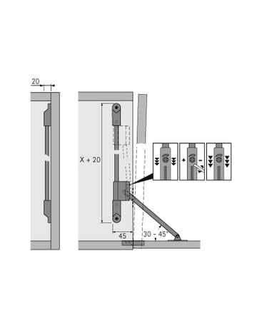 Bild Klappenhalter Klassik D mit Lager LS 3280 D / 290, links, vernickelt-1