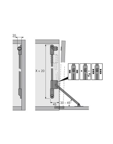 Bild Klappenhalter Klassik D mit Magnet-Zuhaltung / 290, rechts, vernickelt - Hettich-1