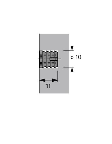 Bild MB-Kunststoffmuffe, M6, L11mm 79539, Kunststoff, weiß-1