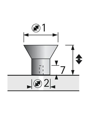 Bild MB-Knopf, Ø15mm, Edelstahl Danum 9070745, edelstahl gebürstet - Hettich-1