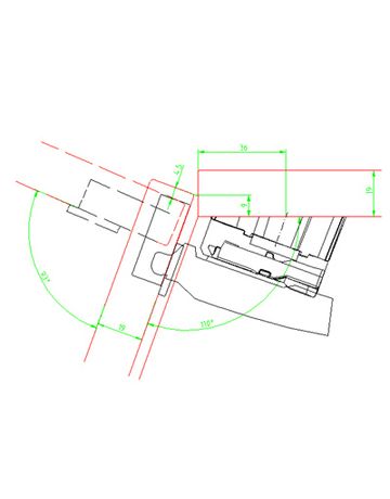 Bild Möbel- Winkeladapter, für Kreuzmontageplatten, 10°, Intermat, 79350 silber-1