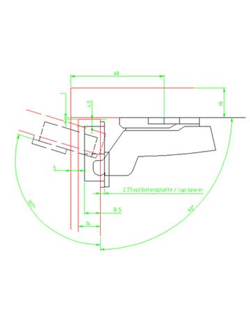 Bild Möbel- Topfscharnier, Sensys 8645i, 9071222, 110°, Kröpfung 16,5mm, Stahl silber vernickelt-1