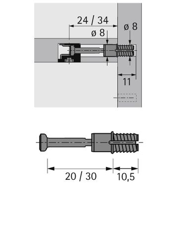 Bild Schnellmontagedübel Rapid S DU 325, 30 mm, verzinkt, blau - Hettich-1