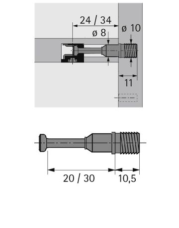 Bild Schnellmontagedübel Rapid S DU 333, 30 mm, verzinkt, grün - Hettich-1