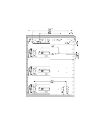 Bild Container-Set mit Teilauszügen, 392, Aluminium Optik - Hettich-1