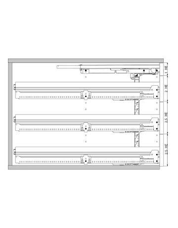 Bild Container-Set mit Teilauszügen, 392, Aluminium Optik - Hettich-2