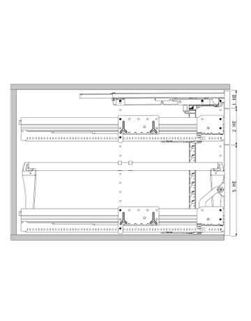 Bild Container-Set mit Voll- und Überauszügen, 392, Aluminium Optik - Hettich-2