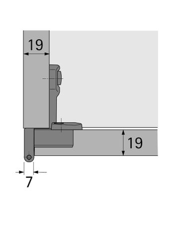 Bild Grundscharnier Selekta Pro 2000, 230 °, Auflage 11 mm, mit Spreizmuffen, vernickelt - Hettich-3