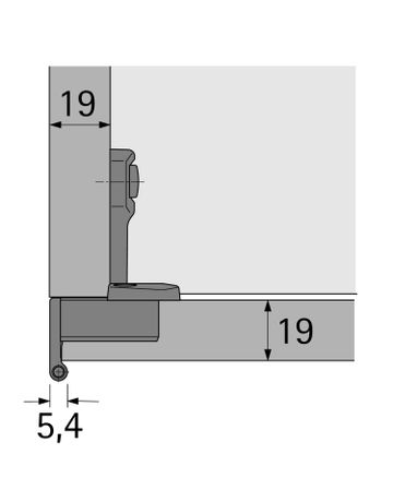 Bild Grundscharnier Selekta Pro 2000, 270 °, Auflage 16 mm, mit Spreizmuffen, vernickelt - Hettich-3