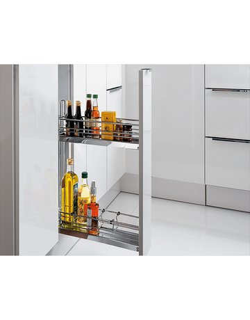 Bild Frontauszug 90°, 2-etagig, CLASSIC, pulverbeschichtet silber (2) - Hettich-0