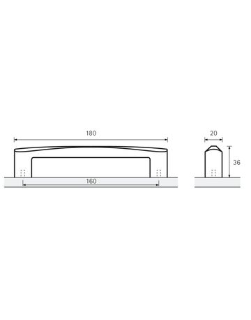 Bild Möbel- Griff, Bruxella, 9112619, Breite 20x 160mm, Höhe 36mm, edelstahloptik, gebürstet-8