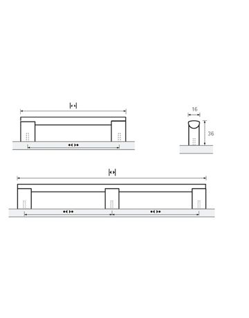 Bild Möbel- Stangengriff, Clivia, 115353, Breite 16x 160mm, Höhe 36mm, silber, eloxiert - Hettich-8