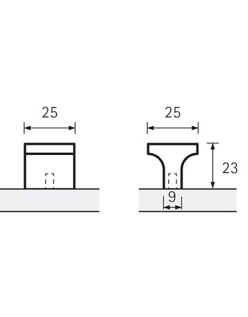 Bild Möbel- Knopf, Emo, 1170173, Breite 25mm, Länge 25mm, Höhe 23mm, Zink, edelstahloptik - Hettich-8