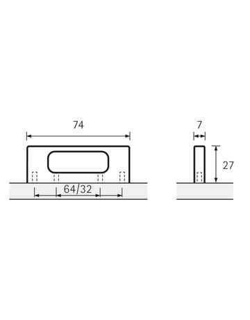 Bild Möbel- Griff, Fermo, 115019, Breite 7x 32/64mm, Höhe 27mm, edelstahloptik, gebürstet - Hettich-8