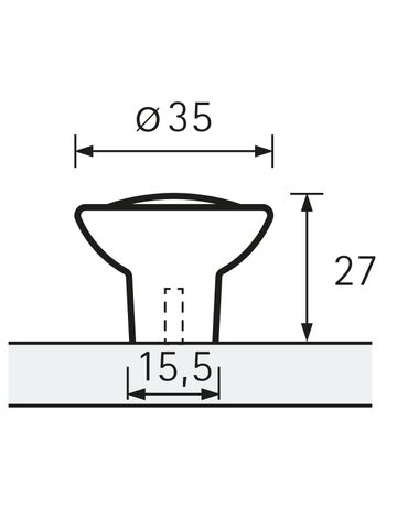 Bild Möbel- Knopf, Galleno, 9206132, Durchmesser 35mm, Höhe 27mm, Zink, edelstahloptik gebürstet-8