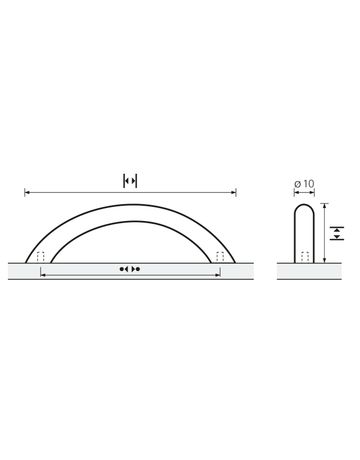 Bild Möbel- Segmentbogengriff, Nicia, 9071068, Durchmesser 10x 224mm, Höhe 32mm, edelstahloptik, gebürstet - Hettich-8