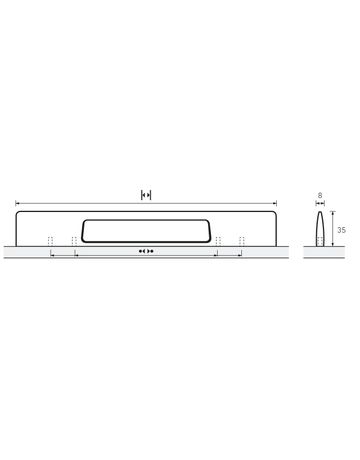 Bild Möbel- Griff, Nubia, 9105837, Breite 8x 192mm, Höhe 35mm, edelstahloptik, gebürstet - Hettich-1