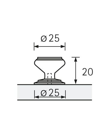 Bild Möbel- Knopf, Sala, 9071110, Durchmesser 25mm, Höhe 20mm, Messing glanz verchromt - Hettich-8