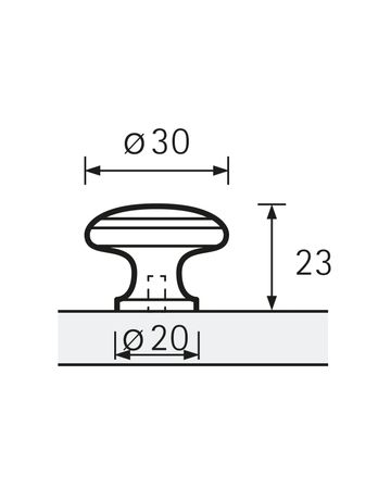 Bild Möbel- Knopf, Salemi, 9113368, Durchmesser 30mm, Höhe 23mm, Zink, edelstahloptik-8