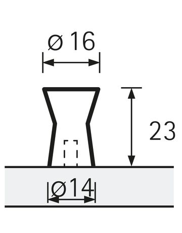 Bild MB-Knopf, Ø16mm, Edelstahl Sion 9113564, edelstahl gebürstet - Hettich-8