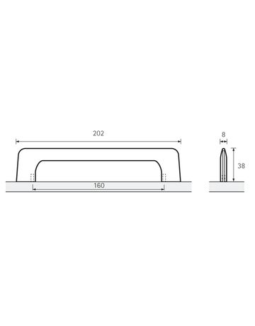 Bild Möbel- Griff, Suasa, 9112915, Breite 8x 160mm, Höhe 38mm, edelstahloptik, gebürstet-8