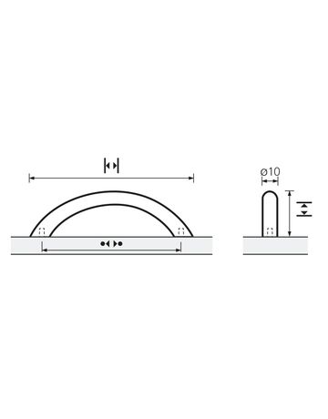 Bild Möbel- Segmentbogengriff, Vada, 9070501, Durchmesser 10x 128mm, Höhe 30mm, edelstahl, gebürstet - Hettich-8