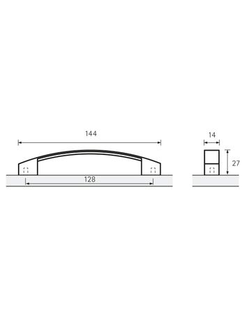 Bild Möbel- Griff, Vantania, 9113210, Breite 14x 128mm, Höhe 27mm, matt verchromt-8