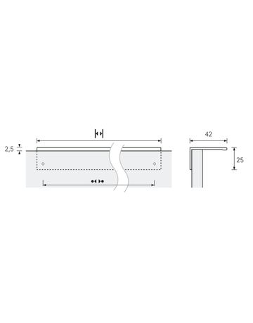 Bild Möbel- Griff, Ticinum, 9070588, Breite 42x 50mm, Höhe 25mm, silber, eloxiert - Hettich-8