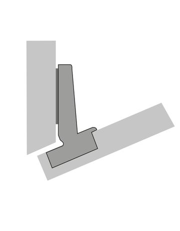 Bild Intermat Winkelscharnier W-30 (Intermat 9944 W-30), vorliegend, Öffnungswinkel 125°, Bohrbild TH 52 x 5,5 mm, zum Anschrauben (-)-2