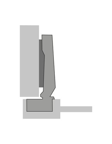 Bild Intermat Holzrahmentürscharnier (Intermat 9924), vorliegend, Öffnungswinkel 95°, Bohrbild TH 38 x 8 mm, zum Anschrauben (-)-2