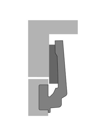 Bild Intermat Winkelscharnier W90 (Intermat 9936 W90), einliegend, Öffnungswinkel 95°, Bohrbild TH 52 x 5,5 mm, zum Anschrauben (-) - Hettich-1