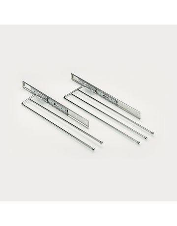 Ausziehbare und schwenkbare Handtuchhalter, 3, 145 mm x 495 mm, verchromt - Hettich