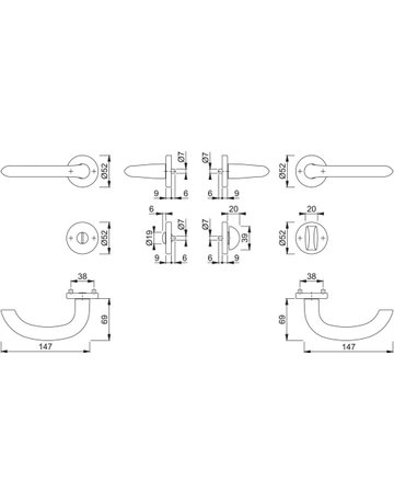 Bild Garnitur Rosette1138/42KV/42KVSGRT-F1 8 8 SK/OL - HOPPE-1