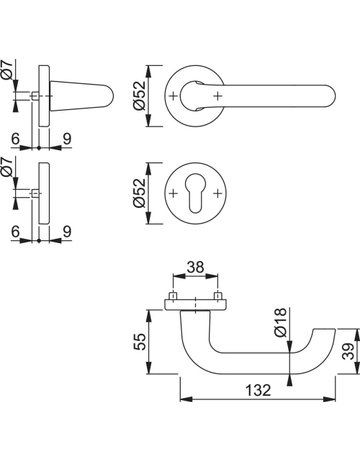 Bild Garnitur Rosette138L/42KV/42KVSGRT-R/L F1 8 PZ - HOPPE-2