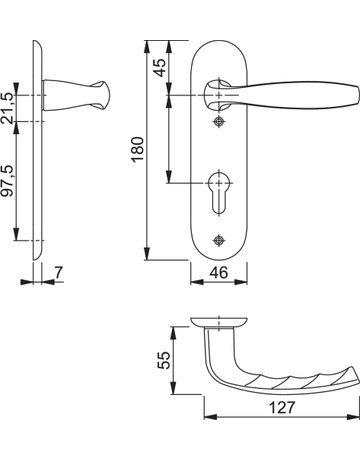 Bild Garnitur Schild F1 1810/273KP, 8/72PZ - HOPPE-2